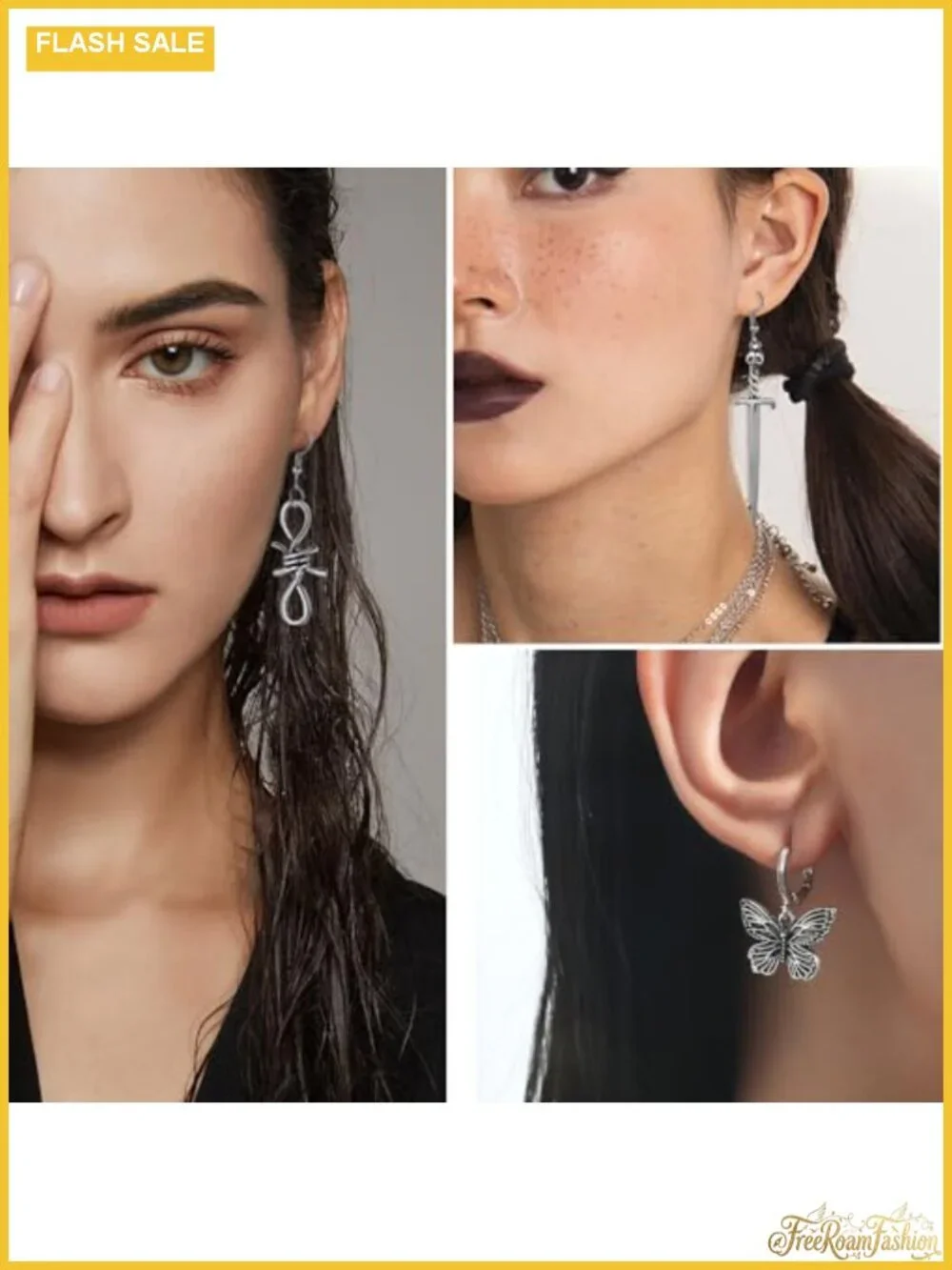 Gothic Dangle Drop Earrings Set Zinc Alloy Punk Vintage Halloween Party